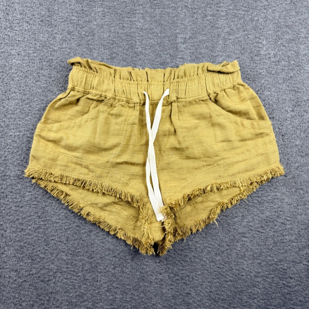 BDG Urban Outfitters Women's S Small Mustard‎ Yellow Linen Blend Fringed Shorts